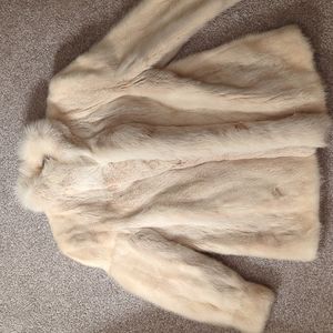 Custom ivory fox fur coat